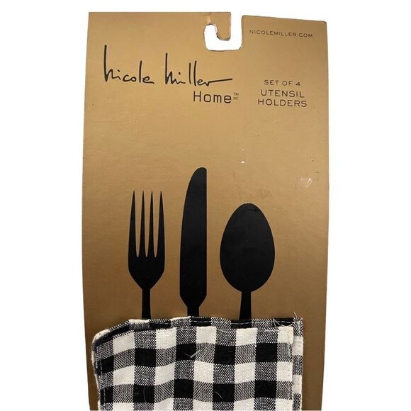 Nicole Miller Pumpkin Gourd Crewel Embroidered Utensil Holders Set of 4 NWT - Picture 4 of 6